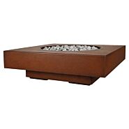 ARCHPOT 54" Midway Square Burnt Terra Cotta Fire Pit - Natural Gas