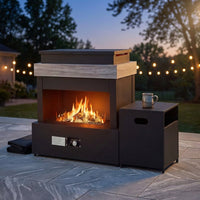 40.5" Outdoor Propane Fireplace with Tank Storage and Dust Cover-50,000 BTU Smokeless Gas Fire Pit with CSA Certified and Adjustable Flame for Patio Backyard Outdoor Heating & Decoration — Studio Shot
