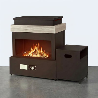 Outdoor Propane Fireplace Built for Year-Round Gatherings, 50,000 BTU, Tank Storage, Adjustable Flame