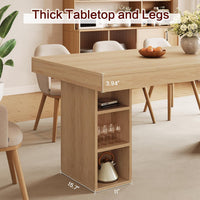 71” Executive Desk with Cabinet Storage, Farmhouse Home Office Desk, Wooden Computer Desk with Extra Thickened Tabletop & Metal Frame, for Work Study Writing, Oak