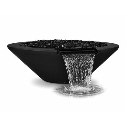 ARCHPOT 60" Round Black Geo Fire & Water Bowl - Natural Gas