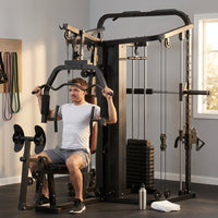 Home Gym Smith Machine with 138LB Weight Stack, Leg Press & LAT Station for Full Body Workouts — Lifestyle