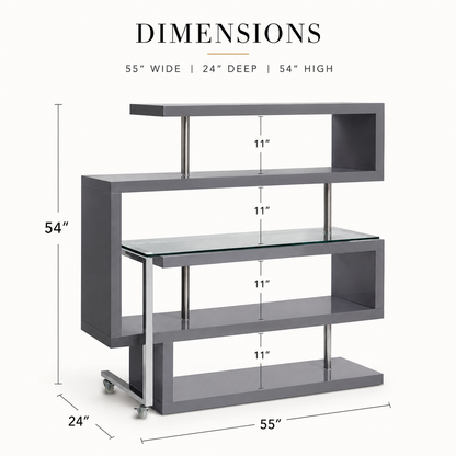 Buck II Writing Desk with Bookshelf