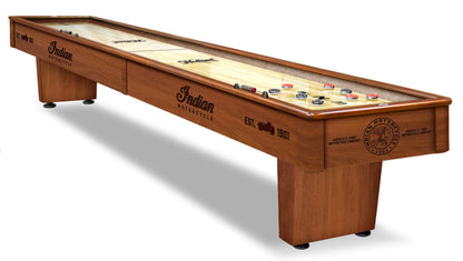 Indian Motorcycle 12-foot shuffleboard table in Chardonnay finish