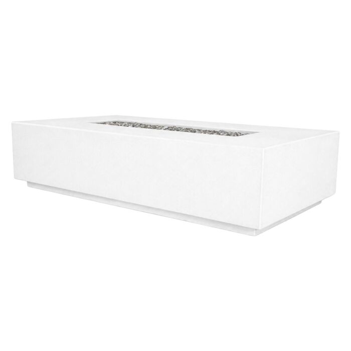 ARCHPOT 56" Manhattan Rectangle Low White Fire Pit - Natural Gas