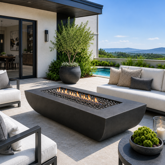 ARCHPOT 72" Legacy Rectangle Black Fire Pit - Propane or Natural Gas
