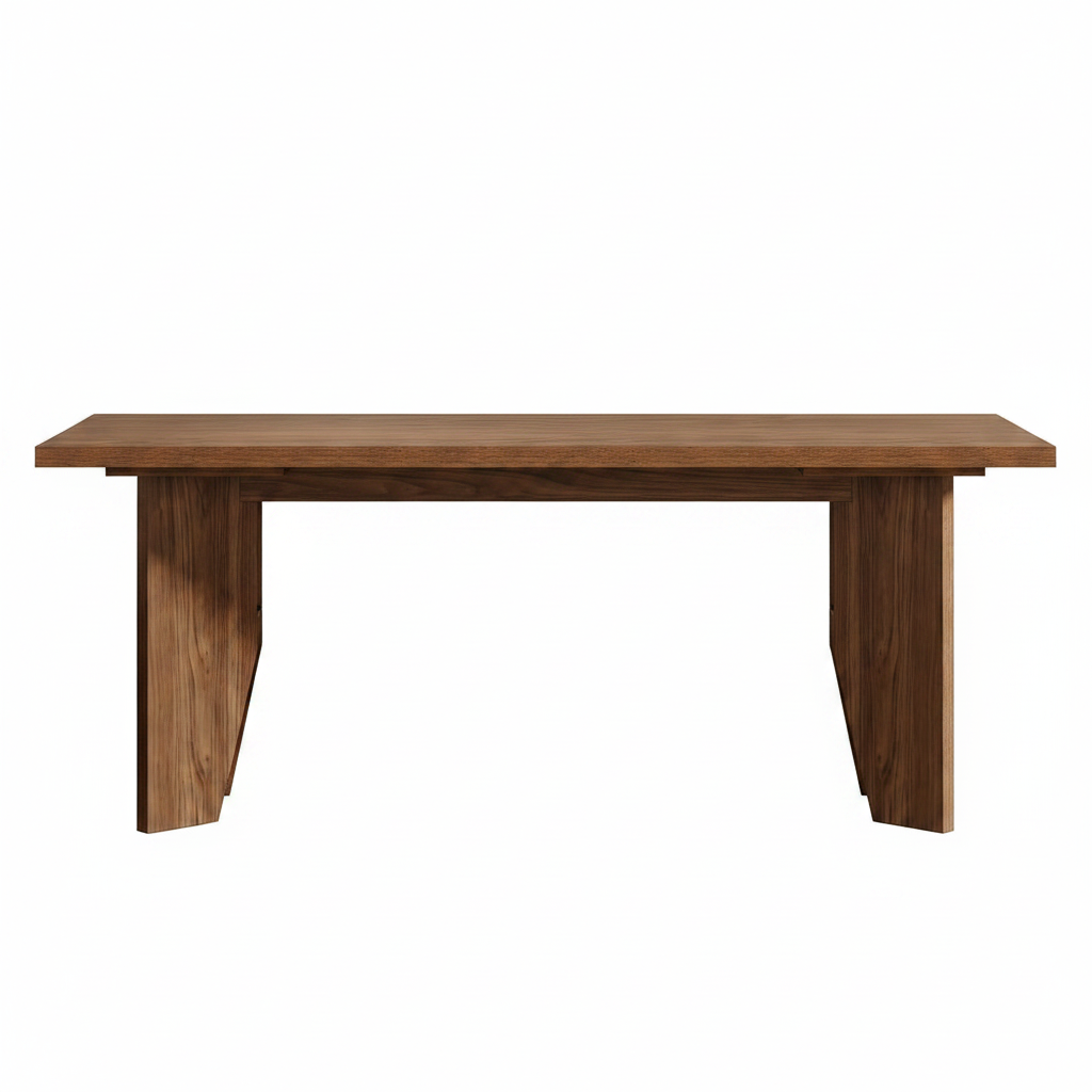 63" Executive Desk, Mid-Century Modern Office Computer Desk with Sturdy Legs, Large Wooden Workstation Writing Table, Farmhouse Business Furniture for Home Office, Brown