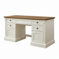 Executive Desk, Wood Office Desk with Charging Station & File Cabinet