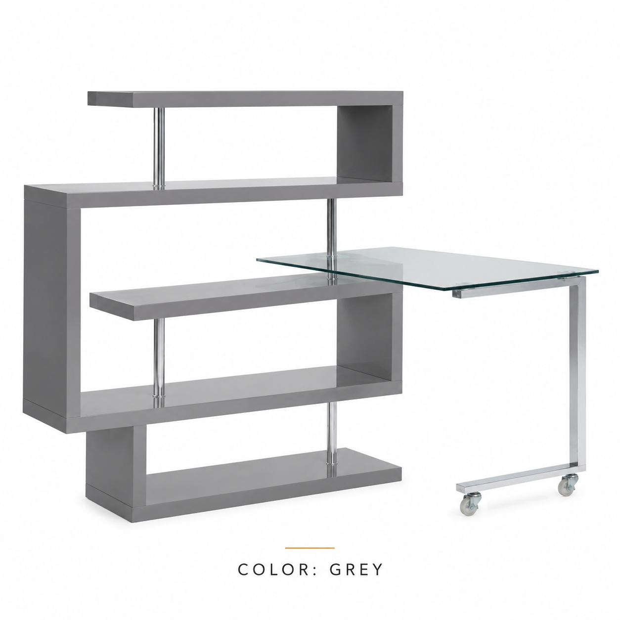 Buck II Writing Desk with Bookshelf