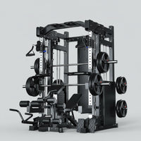 Home Gym Smith Machine Built for Complete Strength Training, Cable Crossover System, Full-Body Workouts, Metal Construction