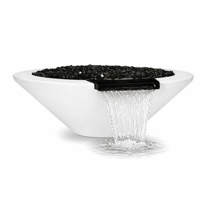 ARCHPOT 60" Round White Geo Fire & Water Bowl - Natural Gas
