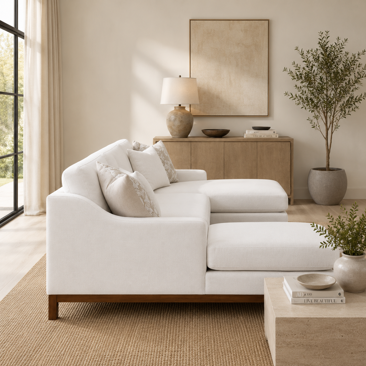 Valiant Sectional Sofa with 4 Pillows