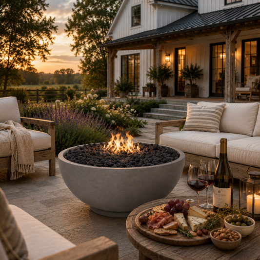 Design Cast 30" Slate Sanctuary Medium Fire Bowl - Propane or Natural Gas