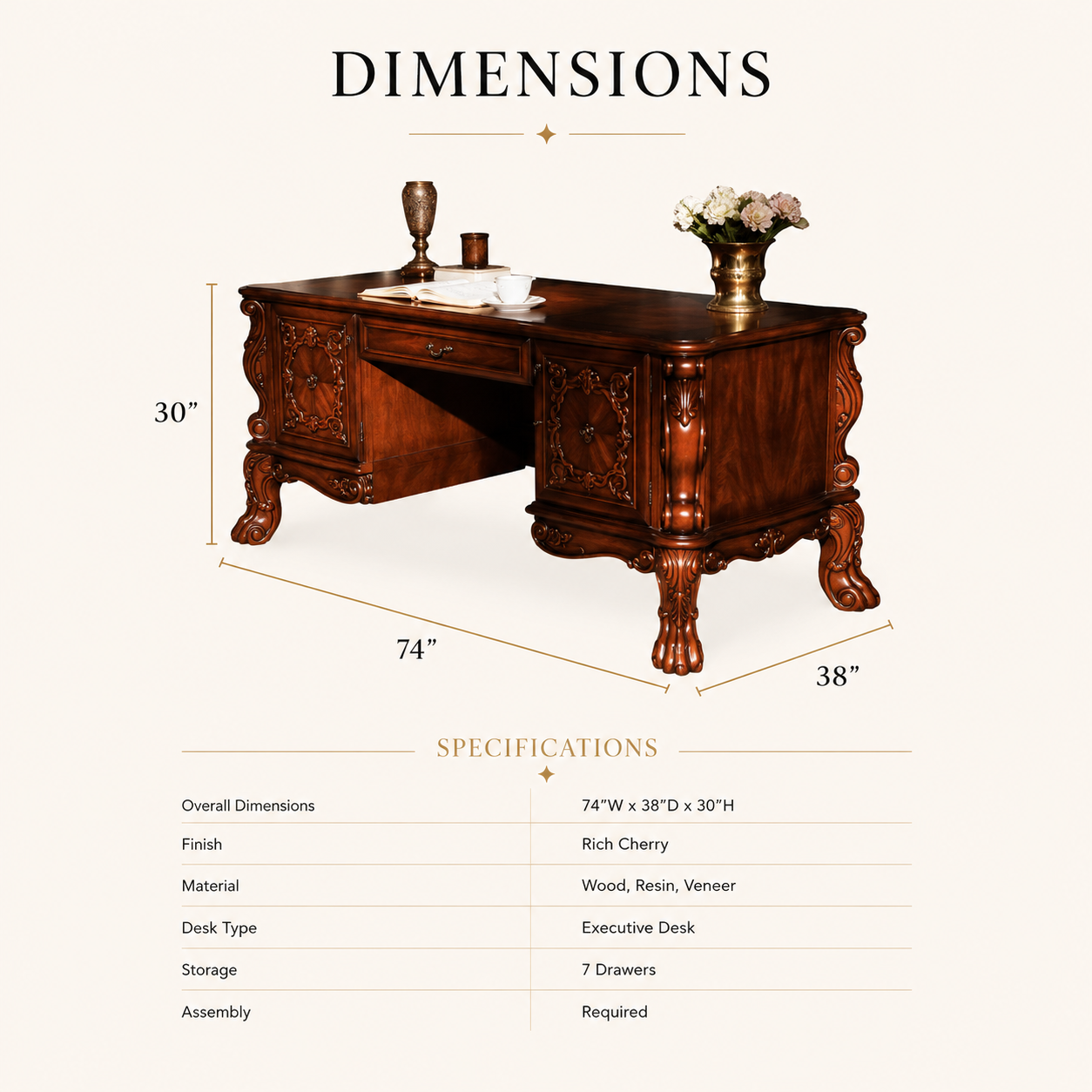 Dresden Executive Writing Desk