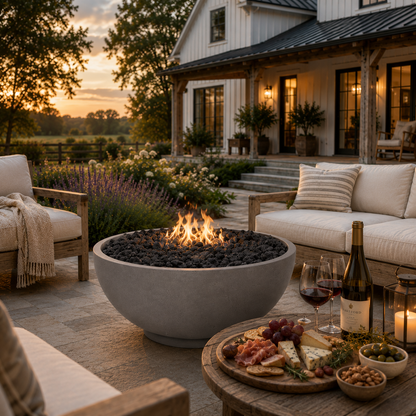 Design Cast 30" Slate Sanctuary Medium Fire Bowl - Propane or Natural Gas