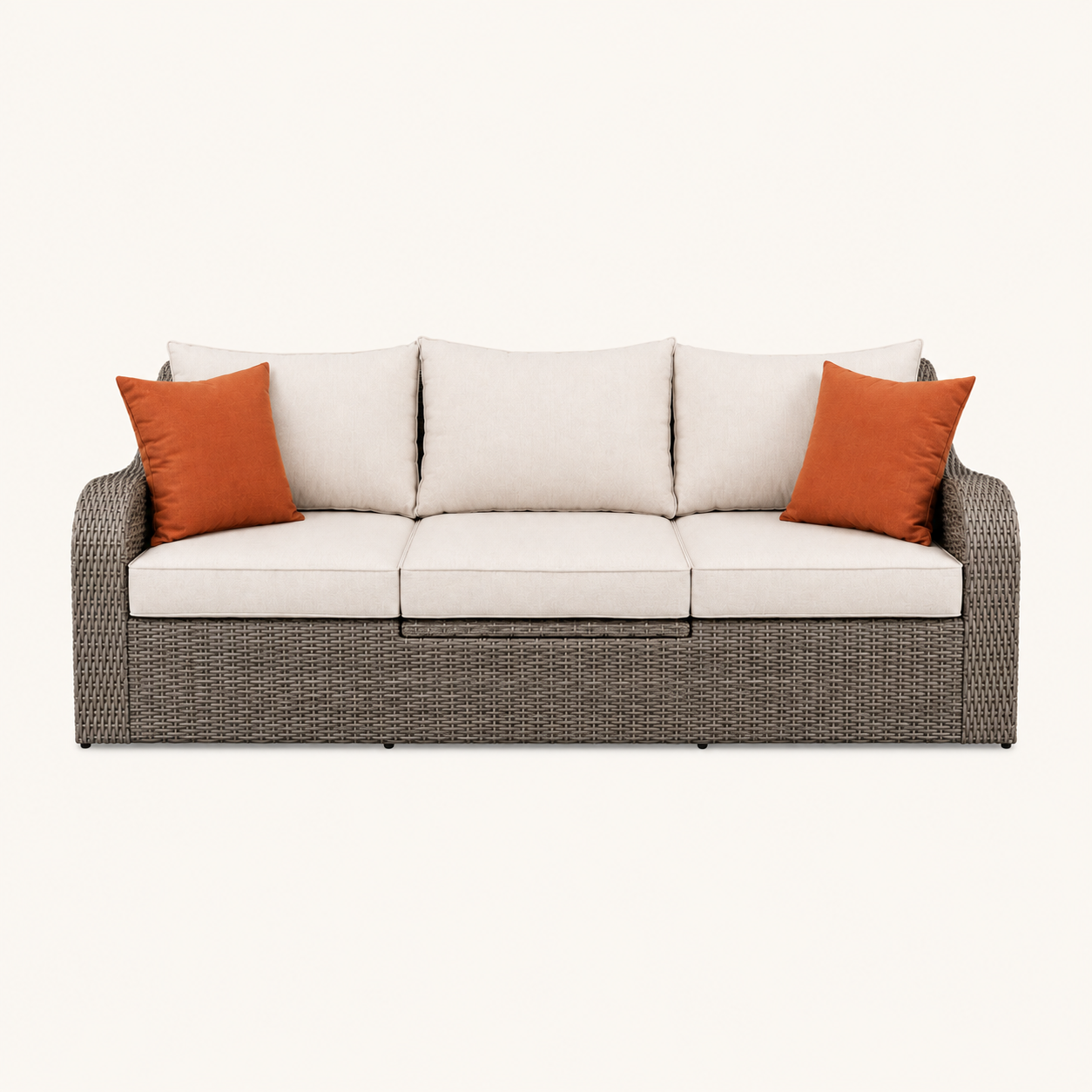 Salena Patio Sofa with 2 Pillows &amp; 2 Ottomans