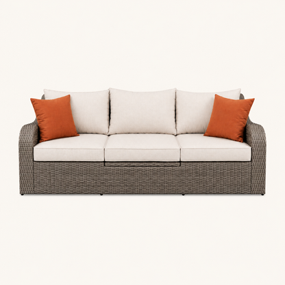 Salena Patio Sofa with 2 Pillows &amp; 2 Ottomans