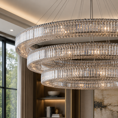 Rondelle 3-Tier Crystal Pendant