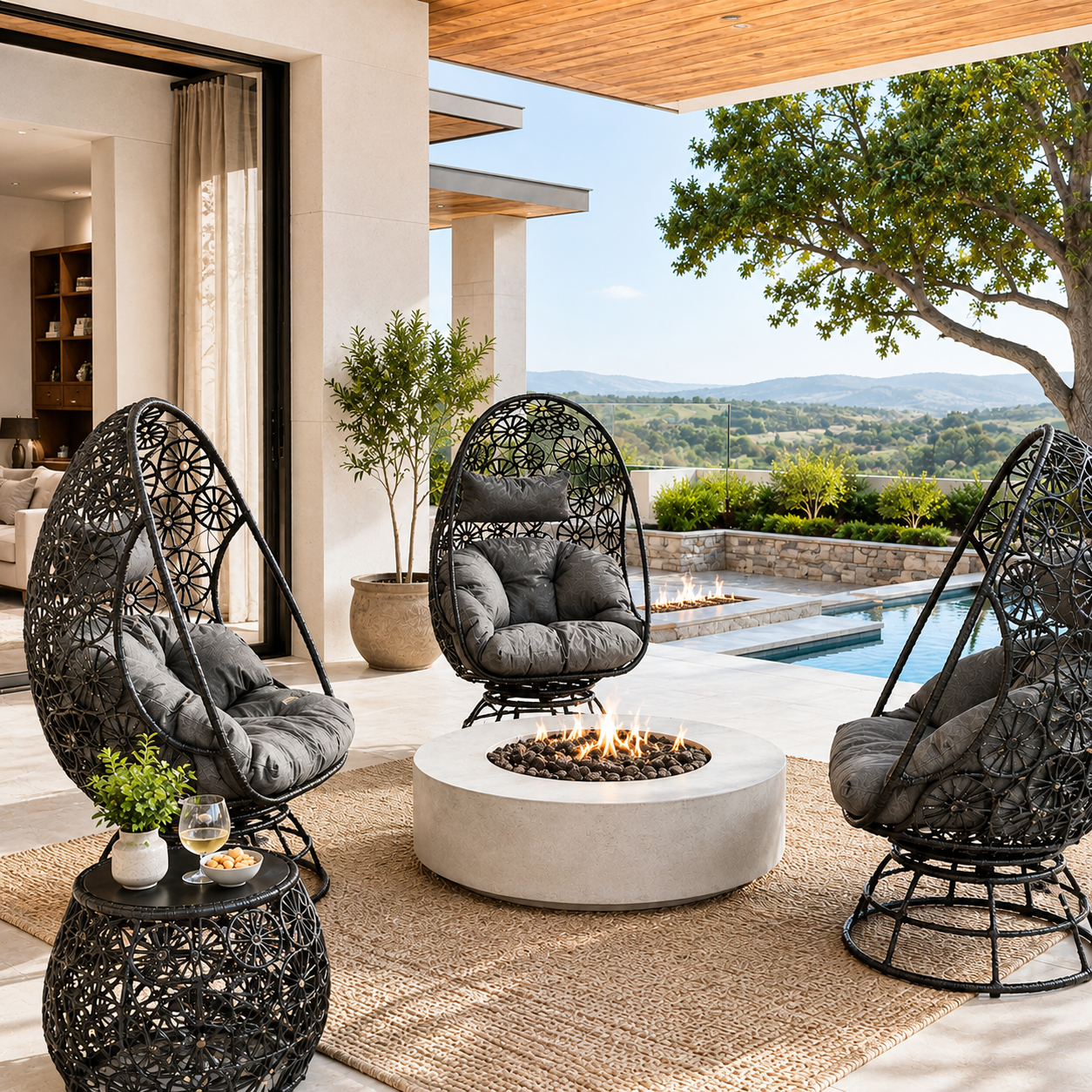 Hikre Patio Lounge Chair & Side Table