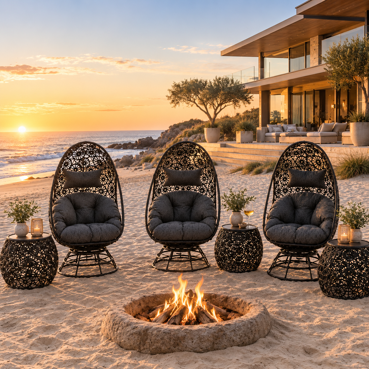 Hikre Patio Lounge Chair & Side Table