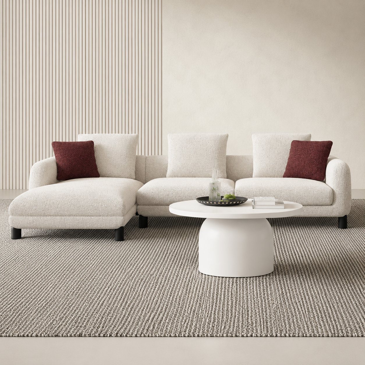 Mardi Sectional Sofa with 6 Pillows