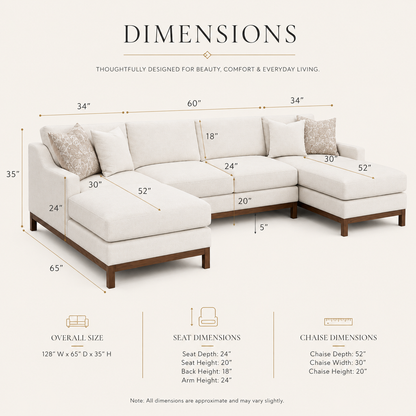 Valiant Sectional Sofa with 4 Pillows