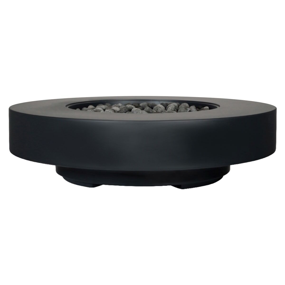 ARCHPOT 48" Midway Round Low Black Fire Pit Propane or Natural Gas
