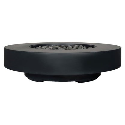 ARCHPOT 48" Midway Round Low Black Fire Pit Propane or Natural Gas