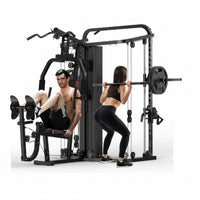 Smith Machine Built for Full Body Workouts, 138LB Weight Stack, Leg Press Station, LAT Pulldown
