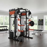 Home Gym Smith Machine Built for Complete Strength Training, Cable Crossover System, Full-Body Workouts, Metal Construction
